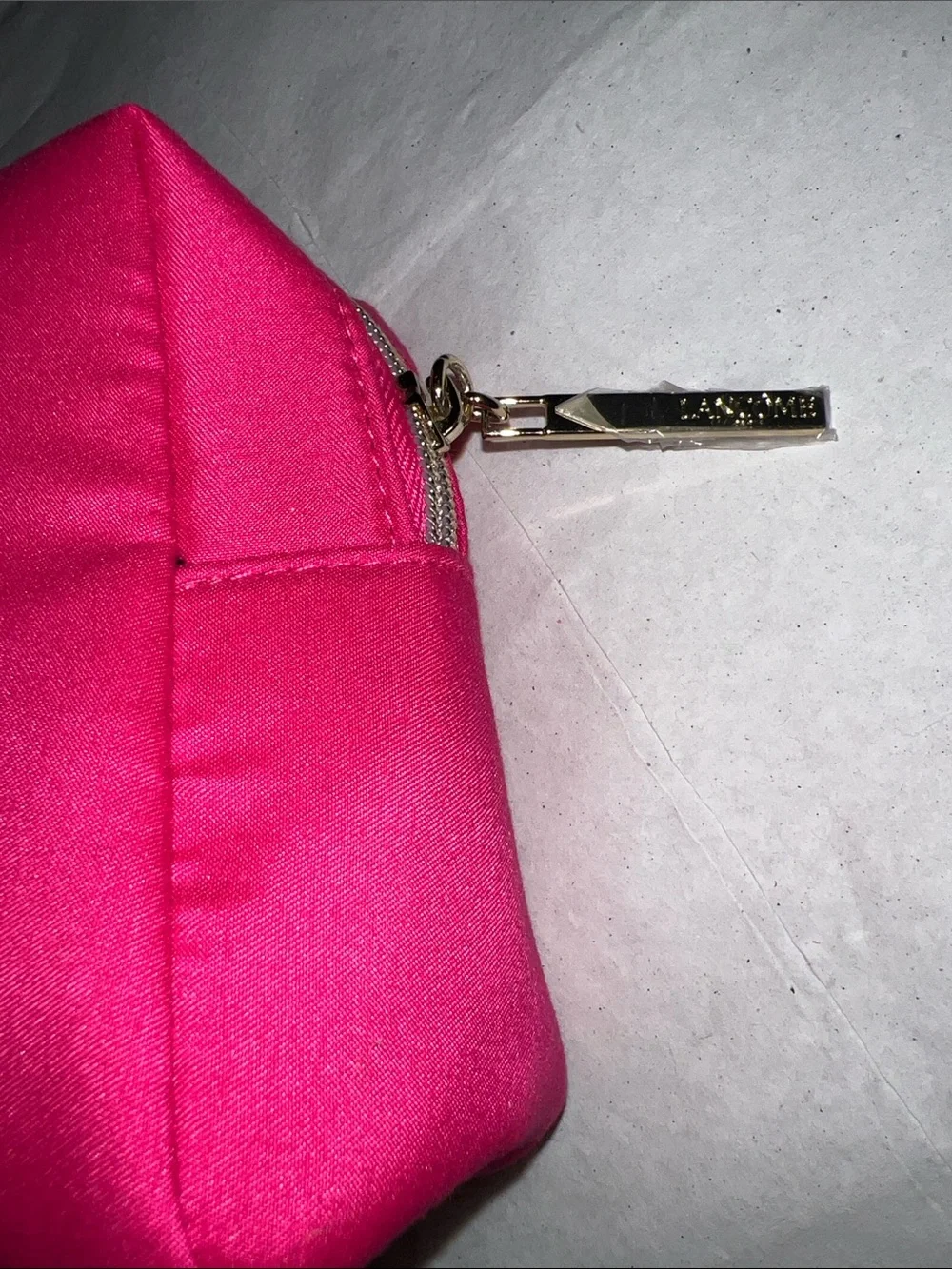 Lancome Hot Pink Wink & Makeup Cosmetic Pouch with Gold Script